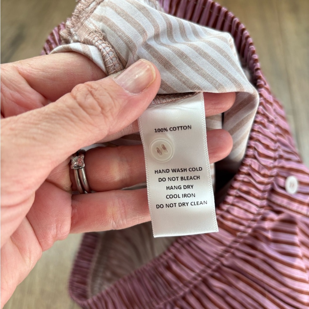 TALULAH High Waist Striped Pink Maroon Pajama Shorts Boxer Women Small Cotton - Picture 5 of 8